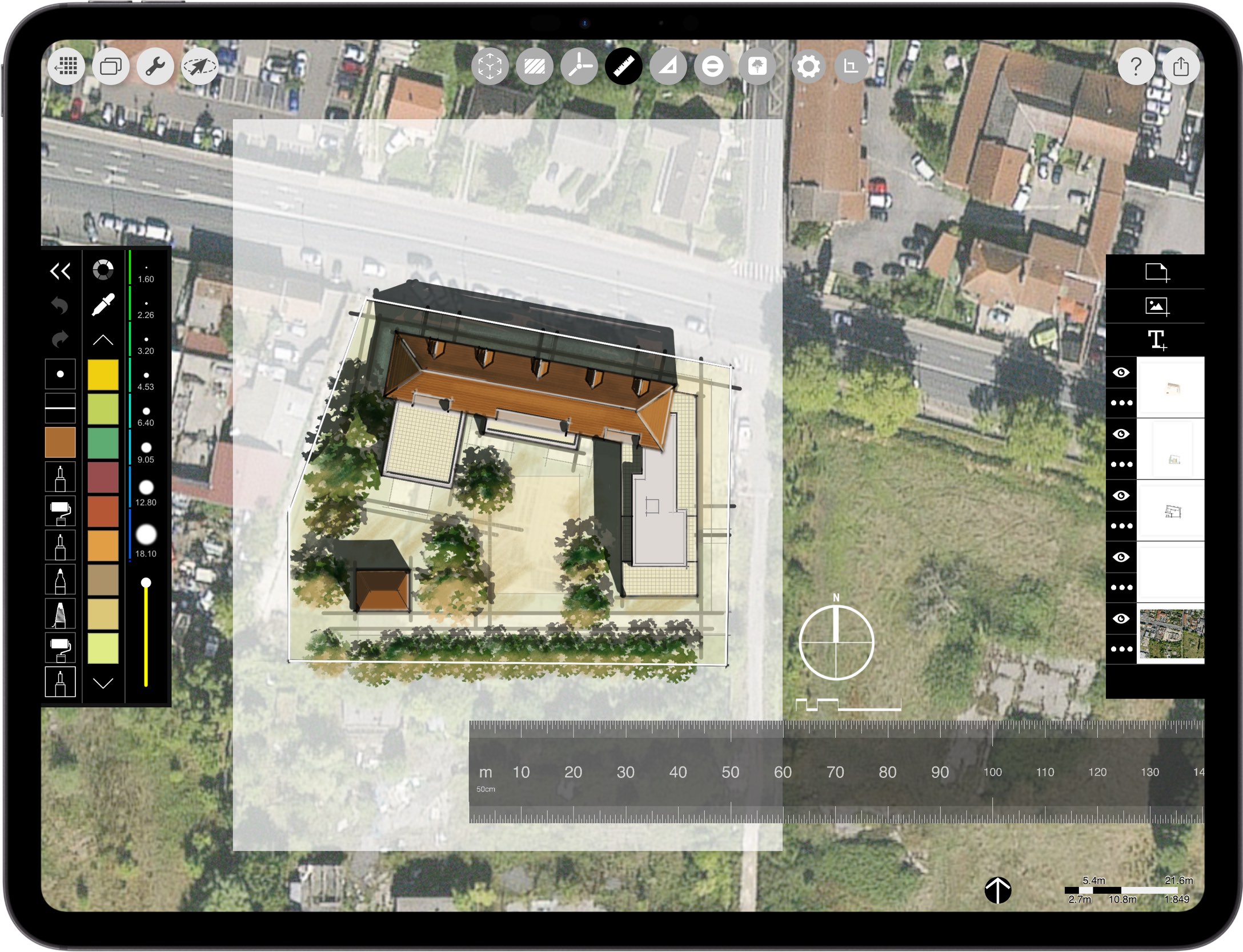 best App for architects _ iPad drawing for landscape design _  siteplan sketch